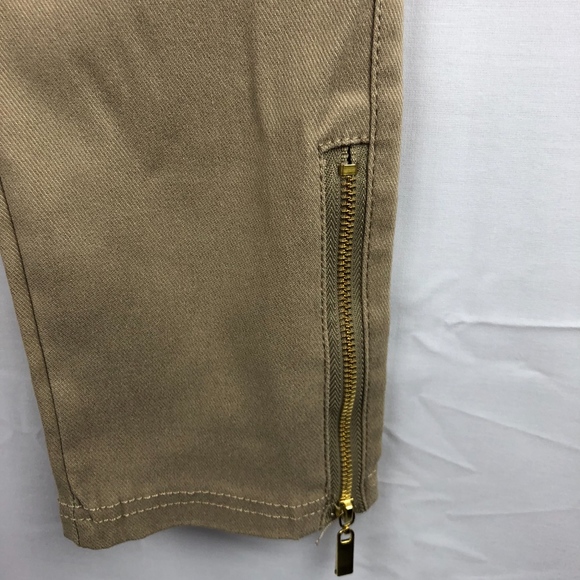 Khaki Moto Biker Leggings- Plus Size - Picture 5 of 6